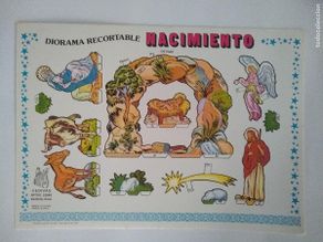 Coleccionismo recortables: Recortable diorama Nacimiento ( cuatro hojas ) Edivas Logroño Bilbao 1986